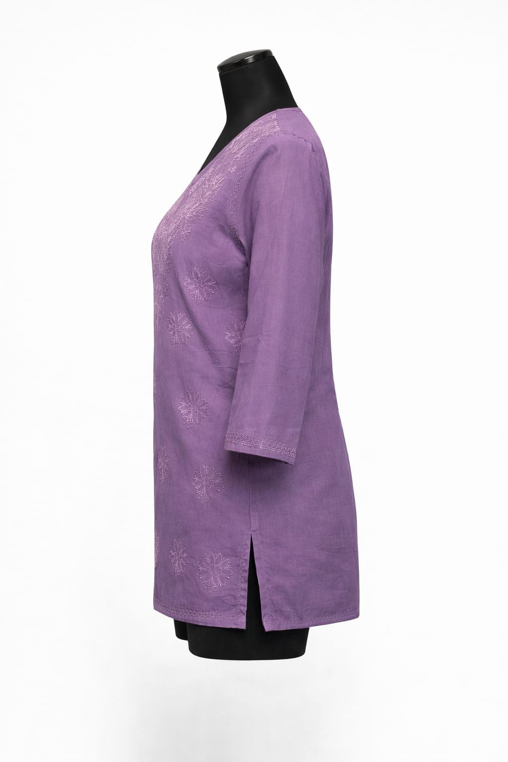 Cotton Short Bakhiya Lavender | Lucknavi Kurti