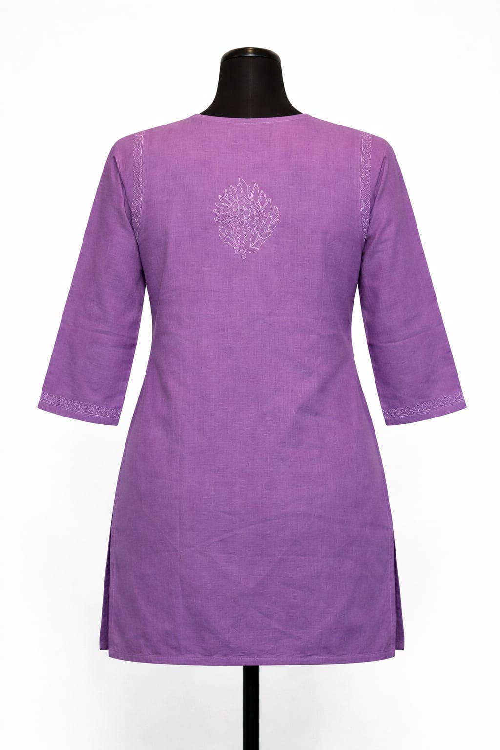 Cotton Short Bakhiya Lavender | Lucknavi Kurti