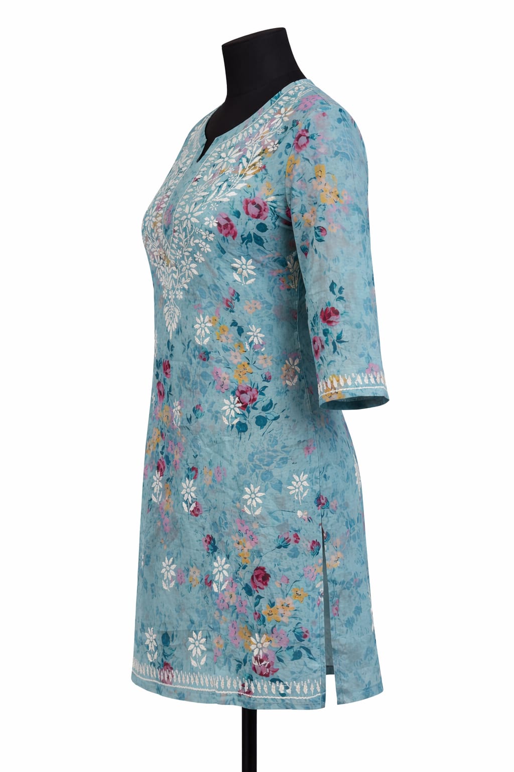 Mul Mul Shalimar Blue | Lucknavi Kurti