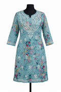 Mul Mul Shalimar Blue | Lucknavi Kurti