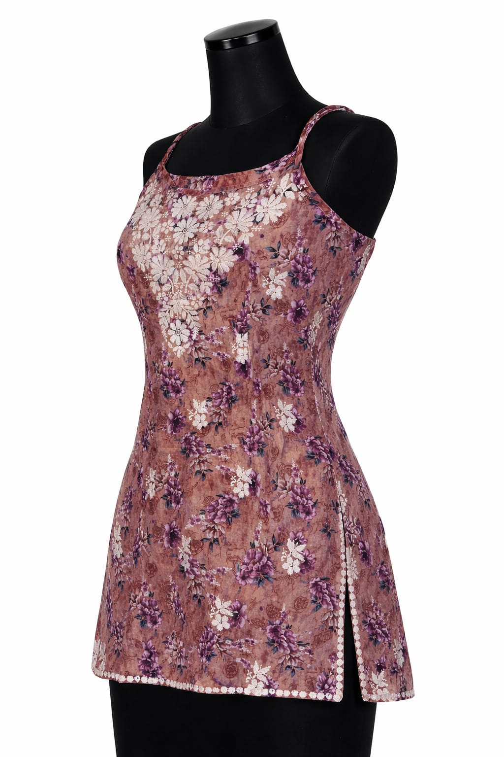 Noor Mulmul Strap Set Brown | Lucknavi Kurti