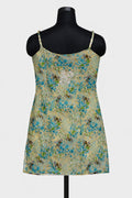 Noor Mulmul Strap Set Green | Lucknavi Kurti