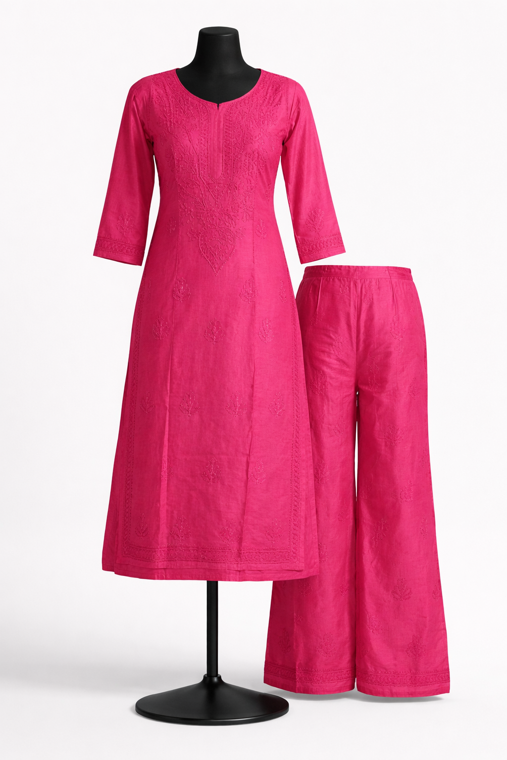 Ethnic Grace Chanderi Set Pink