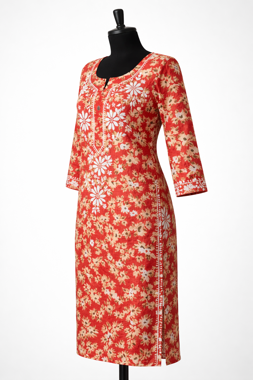 Ethnic Ease Mulmul Set | Lucknavi Kurti