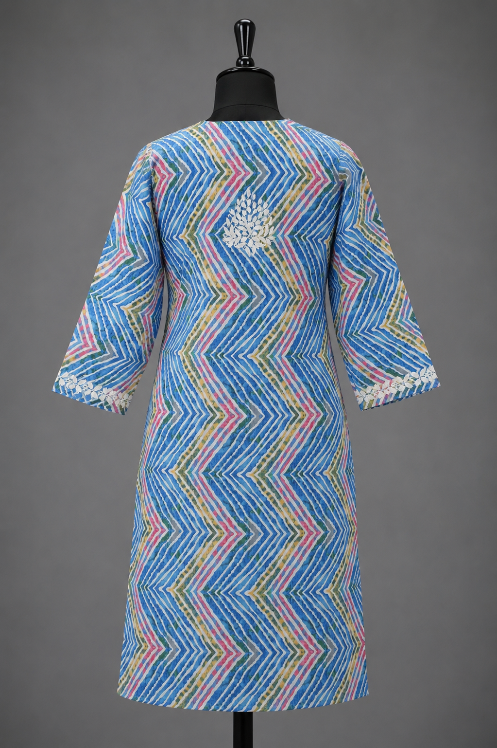 Aabha Sky Blue Lucknowi Kurti