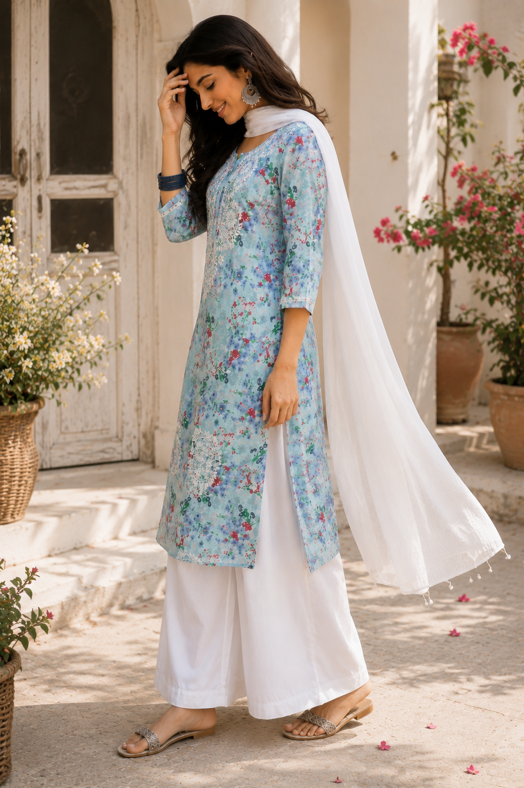 Neel Pushp Lucknowi Kurti