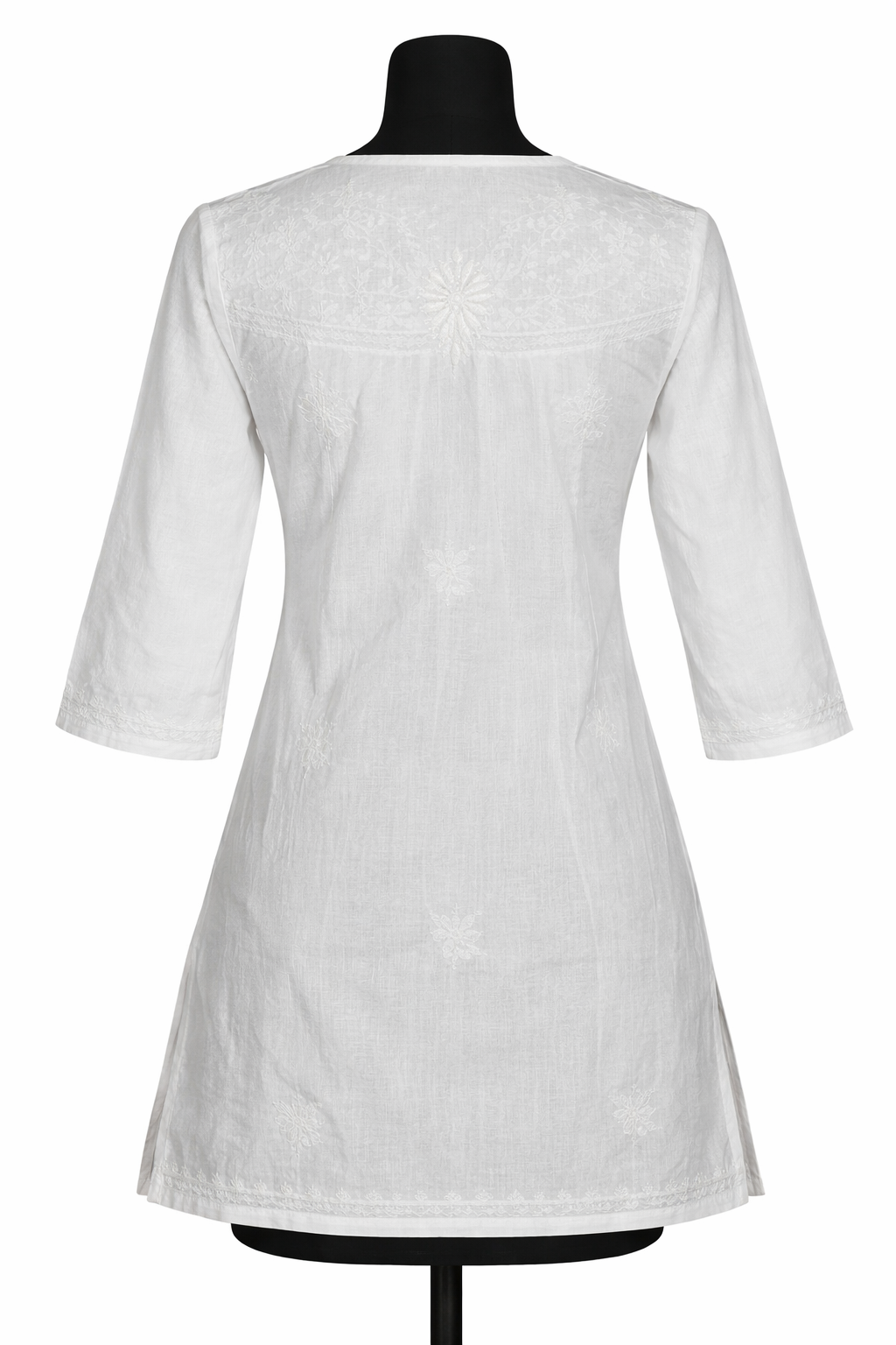 Classic White Cotton Short Kurti