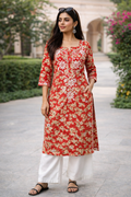Ethnic Ease Mulmul Set | Lucknavi Kurti
