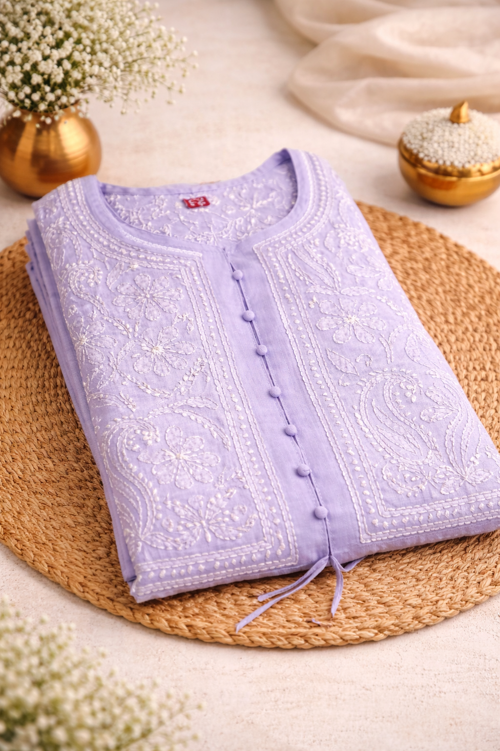 Ethnic Bloom Cotton Anarkali | Lucknavi Kurti