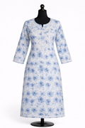 Mul Mul GB Blue | Lucknavi Kurti